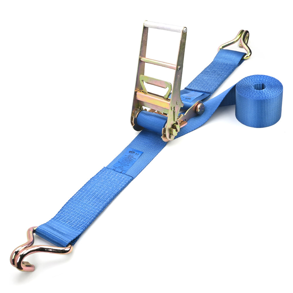 10,000kg Heavy Duty Ratchet Strap with Double J-Hooks – 100mm