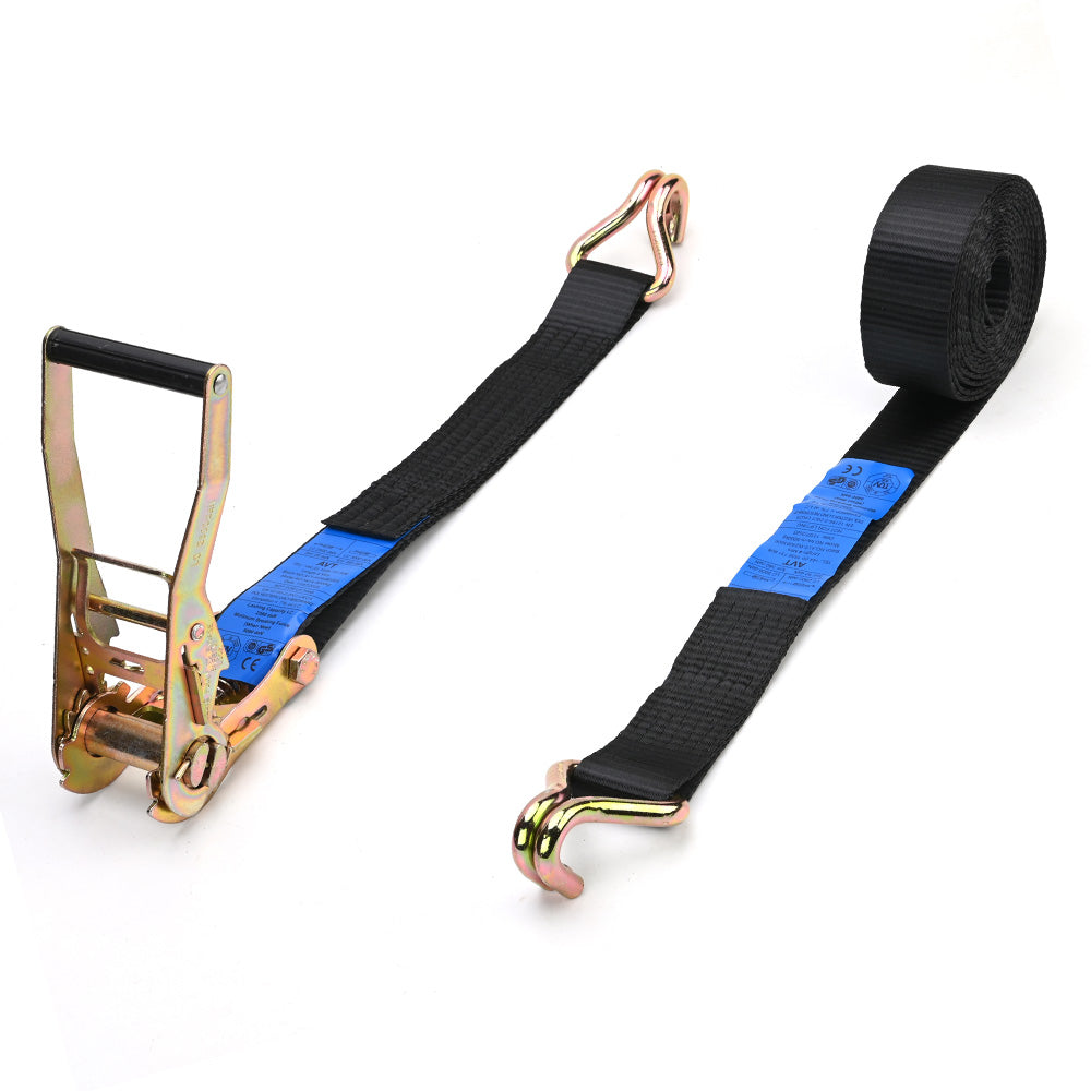 Economy 5000kg Ratchet Strap with Double J Hooks