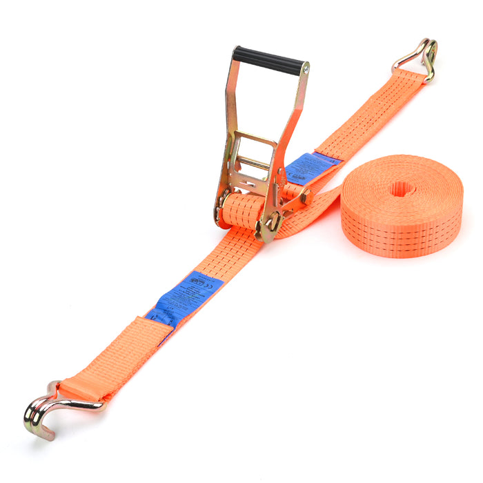 4000kg Ratchet Strap with J-Hooks – 50mm