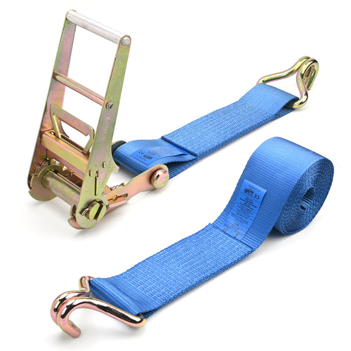10,000kg Heavy Duty Ratchet Strap with Double J-Hooks – 100mm