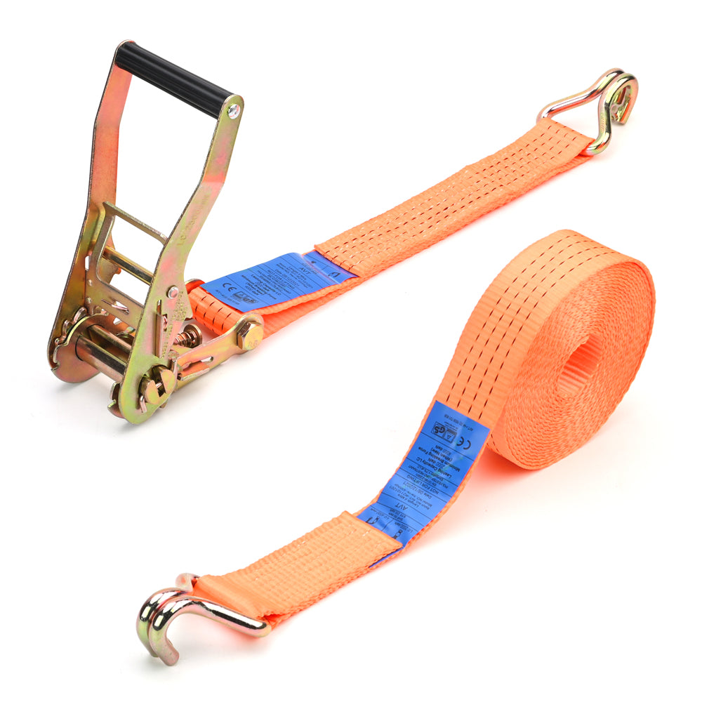 4000kg Ratchet Strap with J-Hooks – 50mm