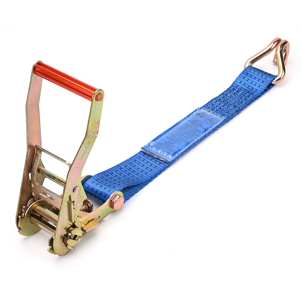 Premium 5000kg Ratchet Strap with Double J-Hooks – 50mm Blue