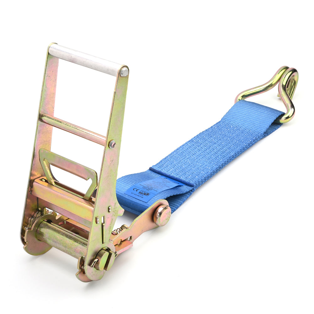10,000kg Heavy Duty Ratchet Strap with Double J-Hooks – 100mm