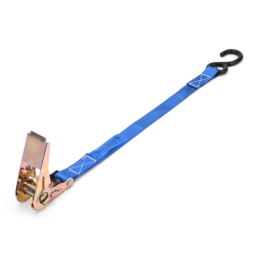 800kg Mini Ratchet Strap with PVC S-Hooks – Blue