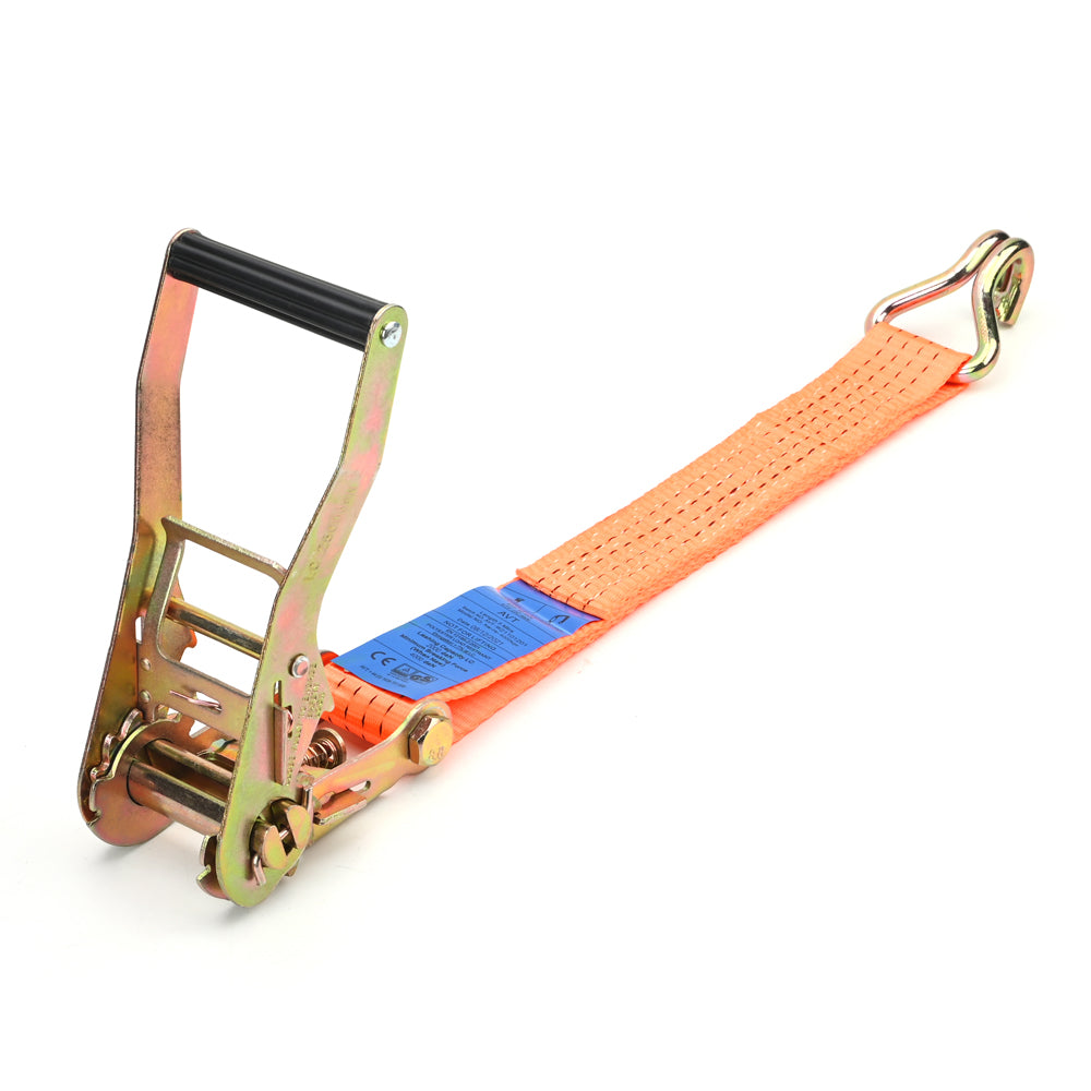 4000kg Ratchet Strap with J-Hooks – 50mm