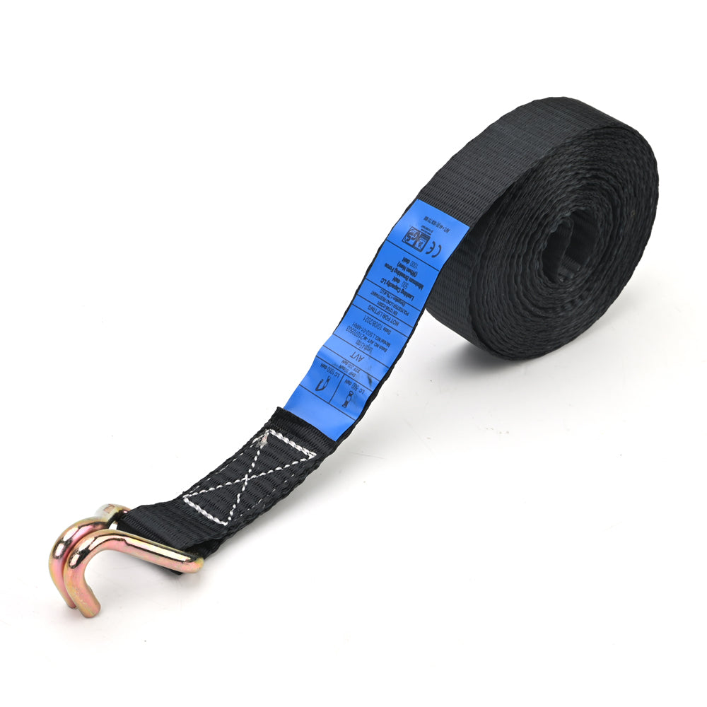 1000kg Mini Ratchet Strap with Double J-Hooks – Black