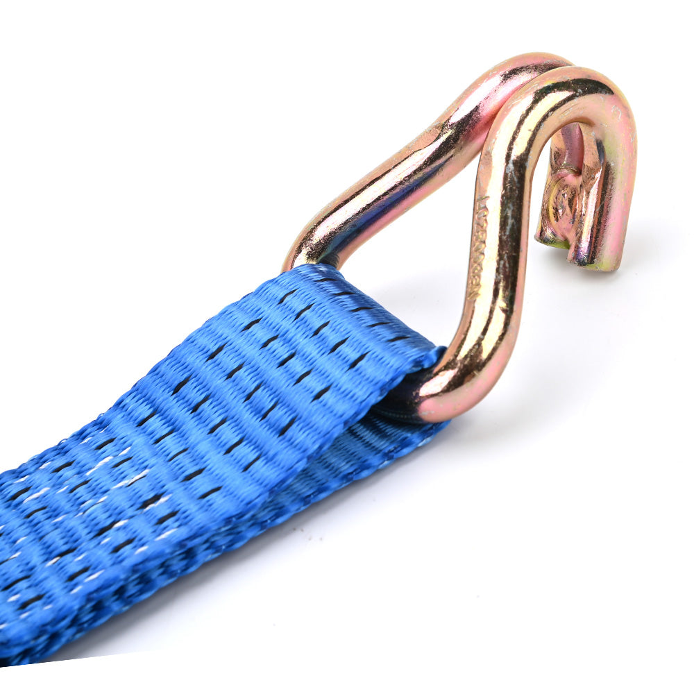 Premium 5000kg Ratchet Strap with Double J-Hooks – 50mm Blue
