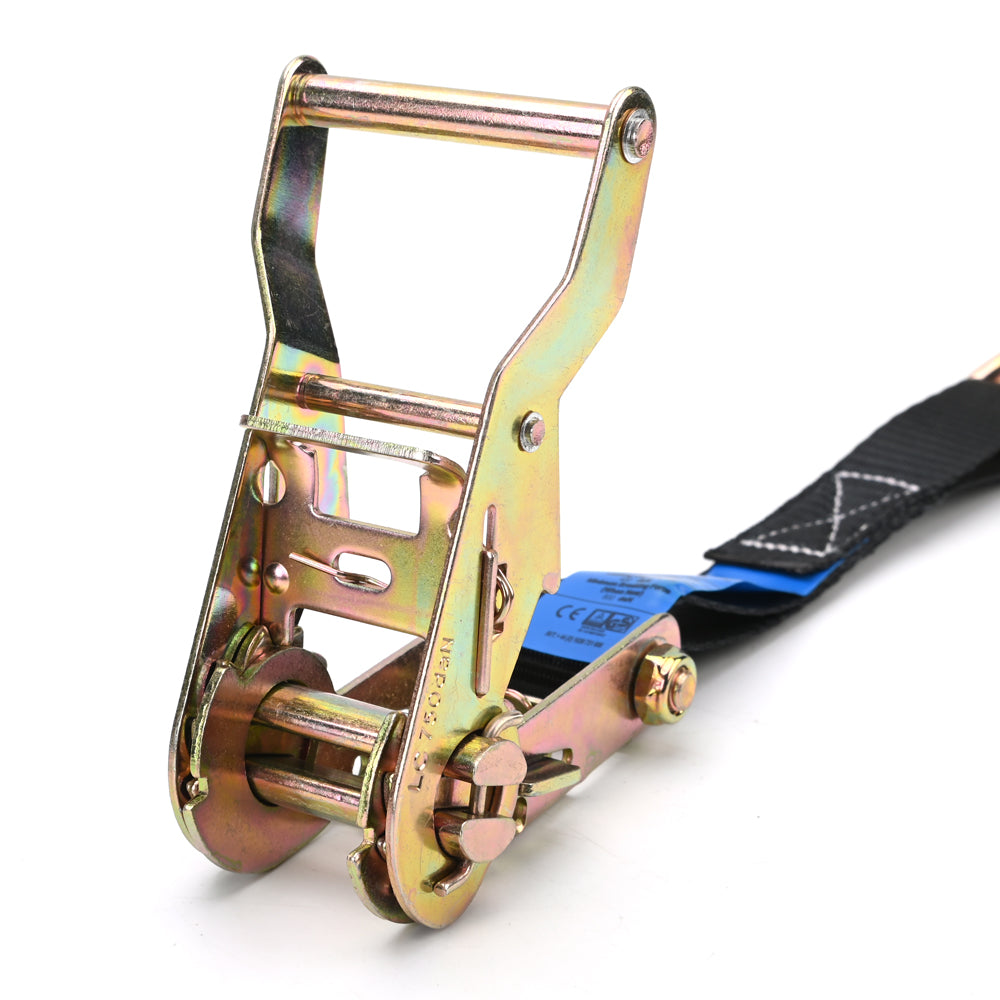1000kg Mini Ratchet Strap with Double J-Hooks – Black
