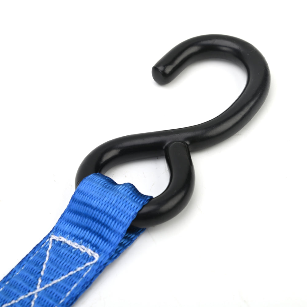 800kg Mini Ratchet Strap with PVC S-Hooks – Blue