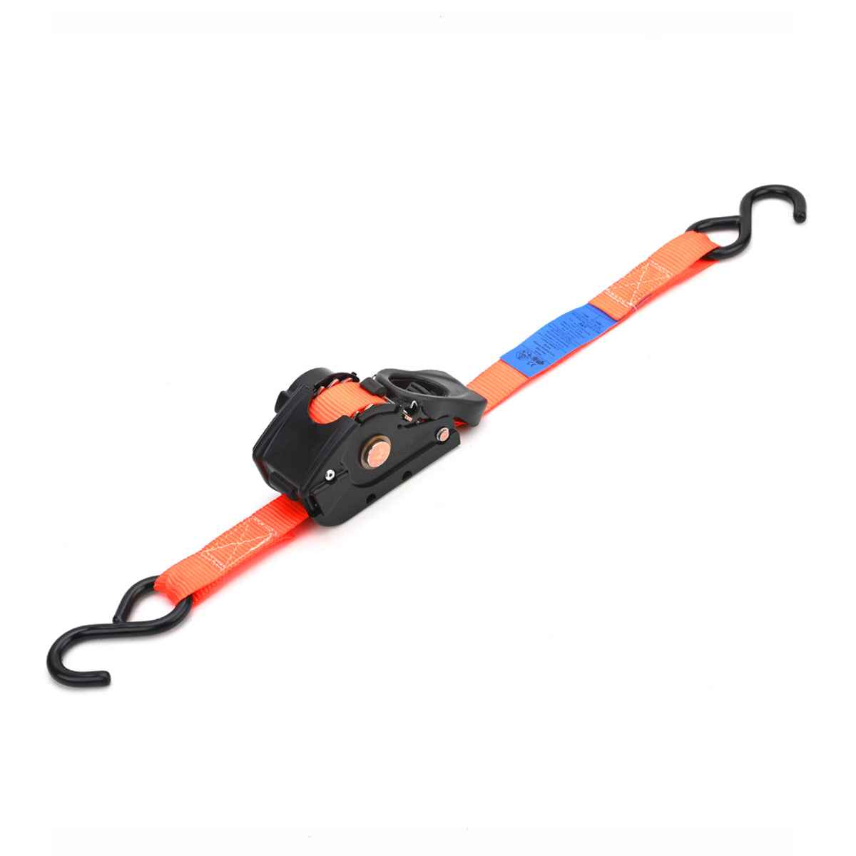 600kg Auto Retractable Ratchet Tie Down Strap with S-Hooks