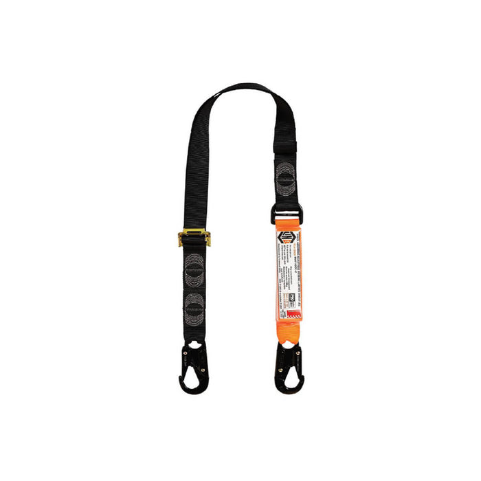 LINQ Shock Absorbing Adjustable Webbing Lanyard With Snap Hooks