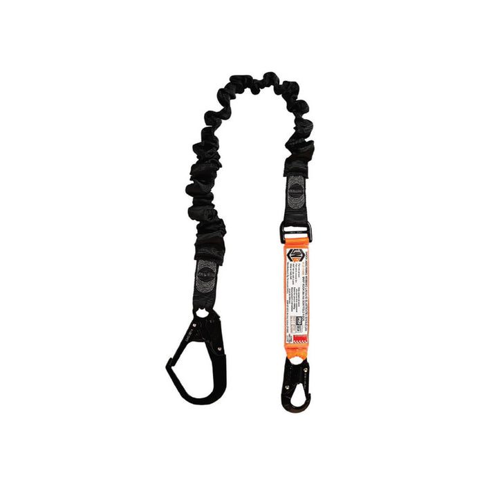 LINQ Shock Absorbing Single Elasticated Webbing Lanyard – Snap Hook and Scaffold Hook
