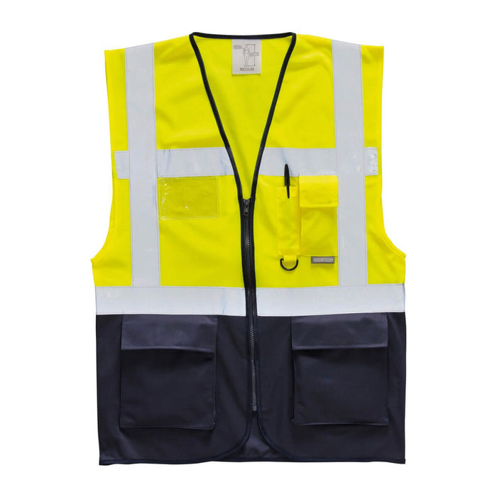 Hi-Vis Executive Vest – Yellow/Navy