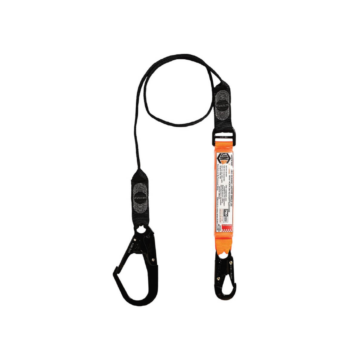 LINQ Shock Absorbing Webbing Lanyard With Snap Hook And Scaffold Hook