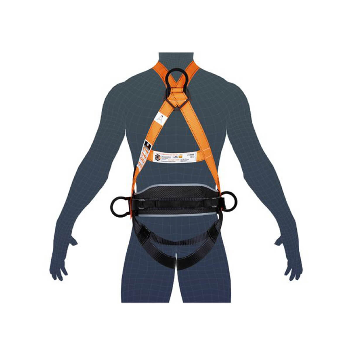 LINQ Essential 4-Point Fall Arrest Harness with Back Support and Positioning Dees