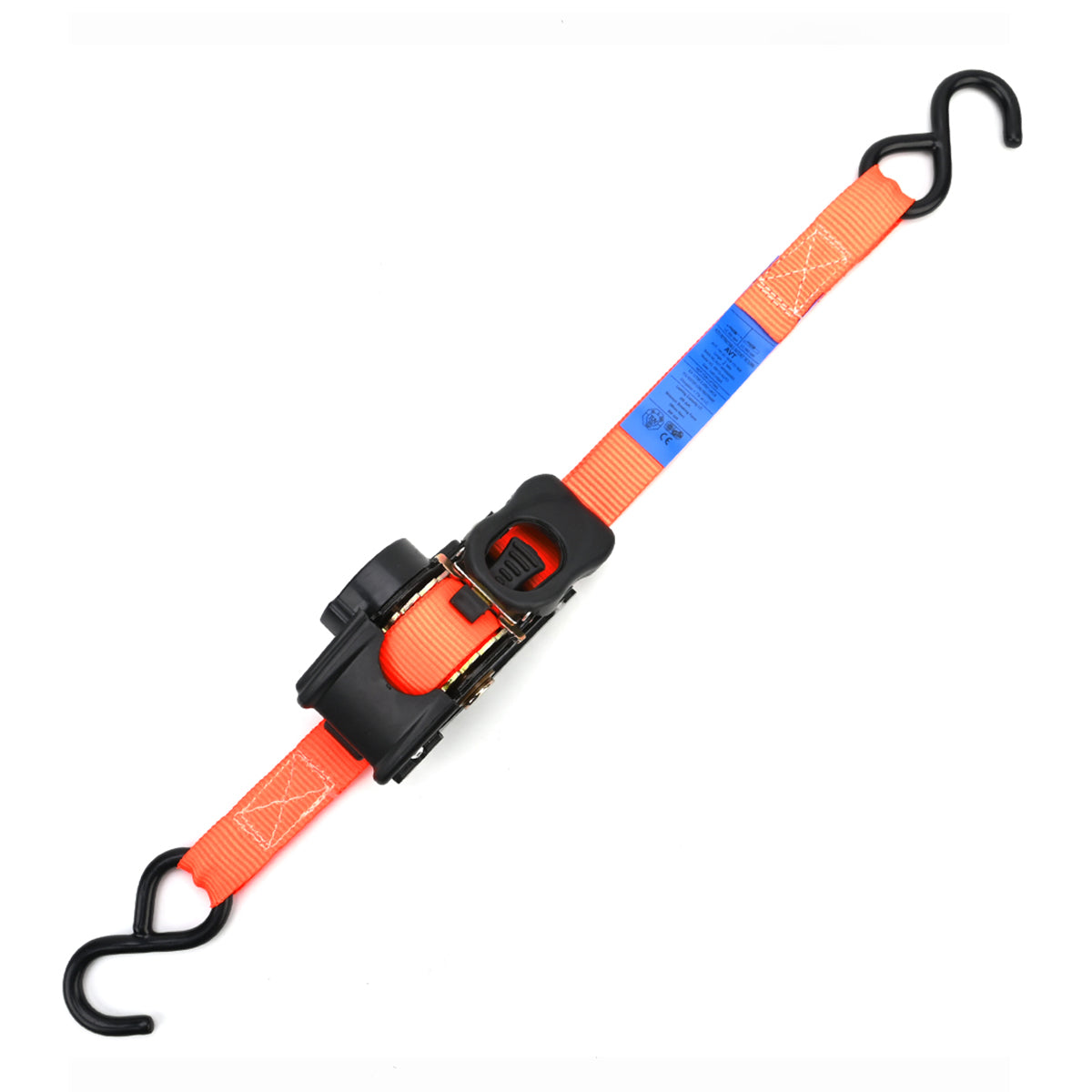 600kg Auto Retractable Ratchet Tie Down Strap with S-Hooks
