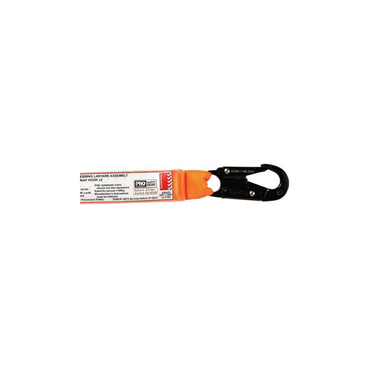 LINQ Shock Absorbing Webbing Lanyard With Snap Hooks