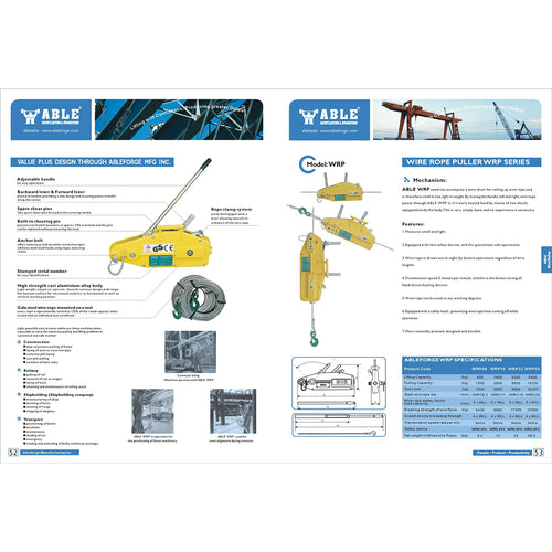 1,600kg Wire Rope Puller with 20m Wire Rope
