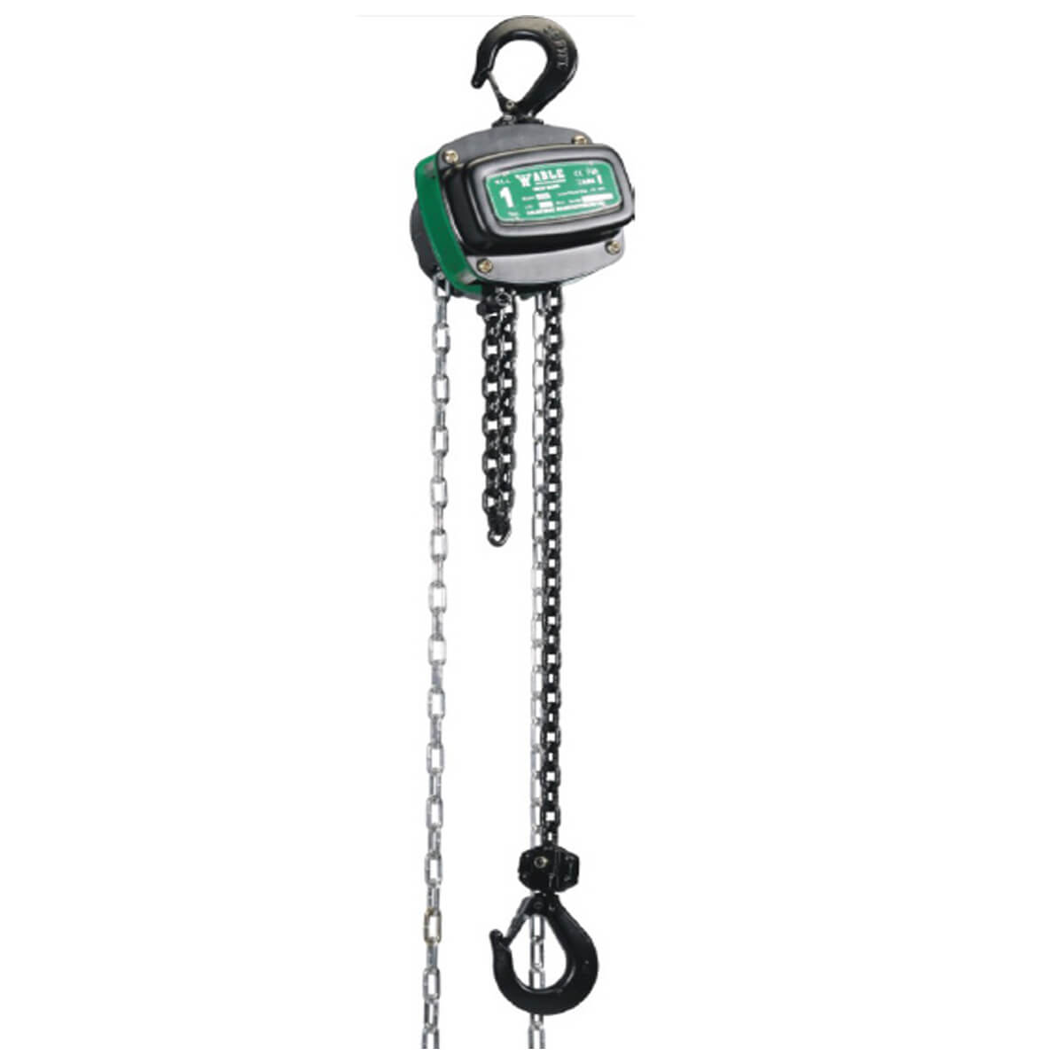 1000kg Chain Block in Black, 6m Drop