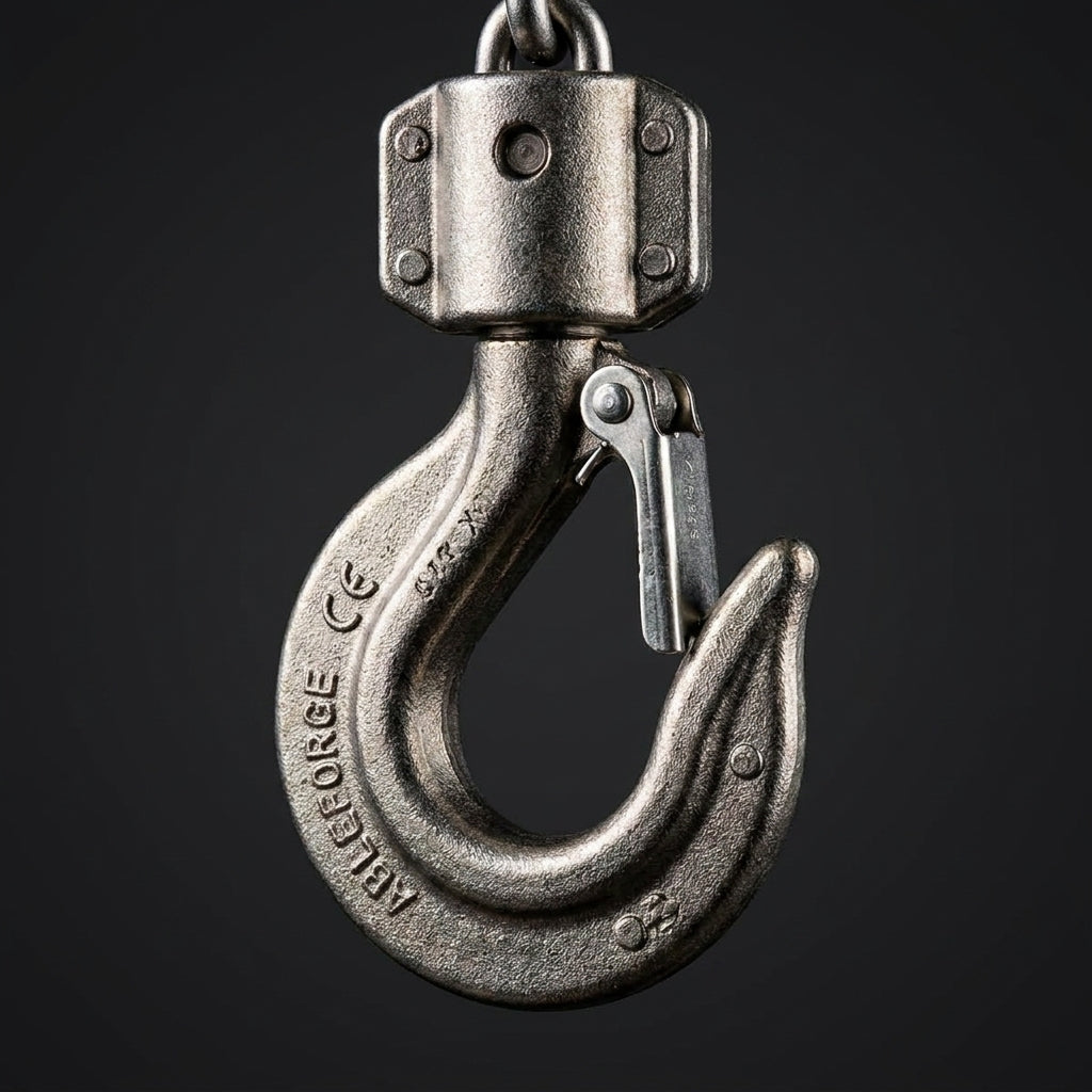 Ableforge CB250 250kg mini chain block hand hoist with green hooks and Grade 100 load chain, 3m drop