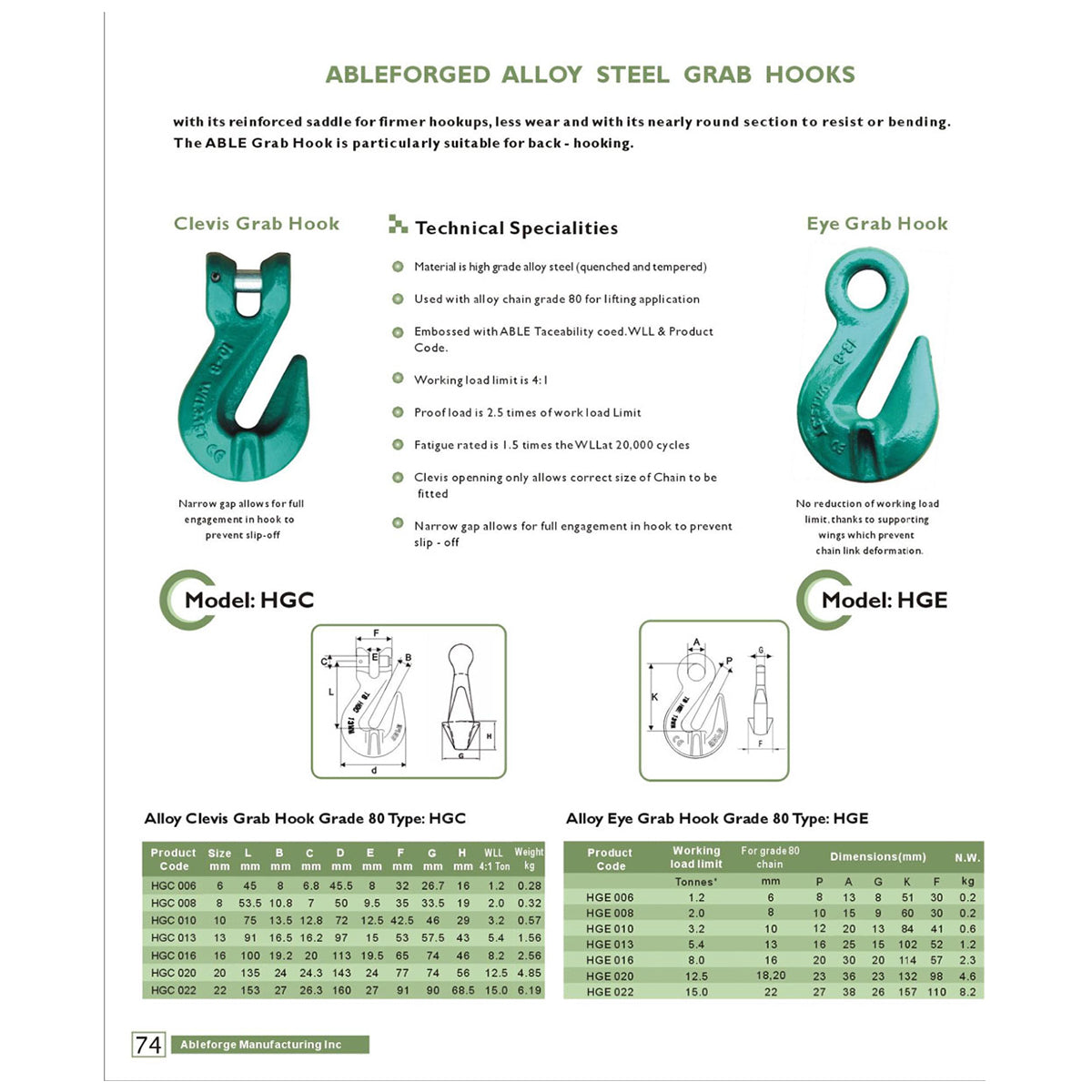 13mm Eye Grab Hook – Grade 80 Alloy Steel