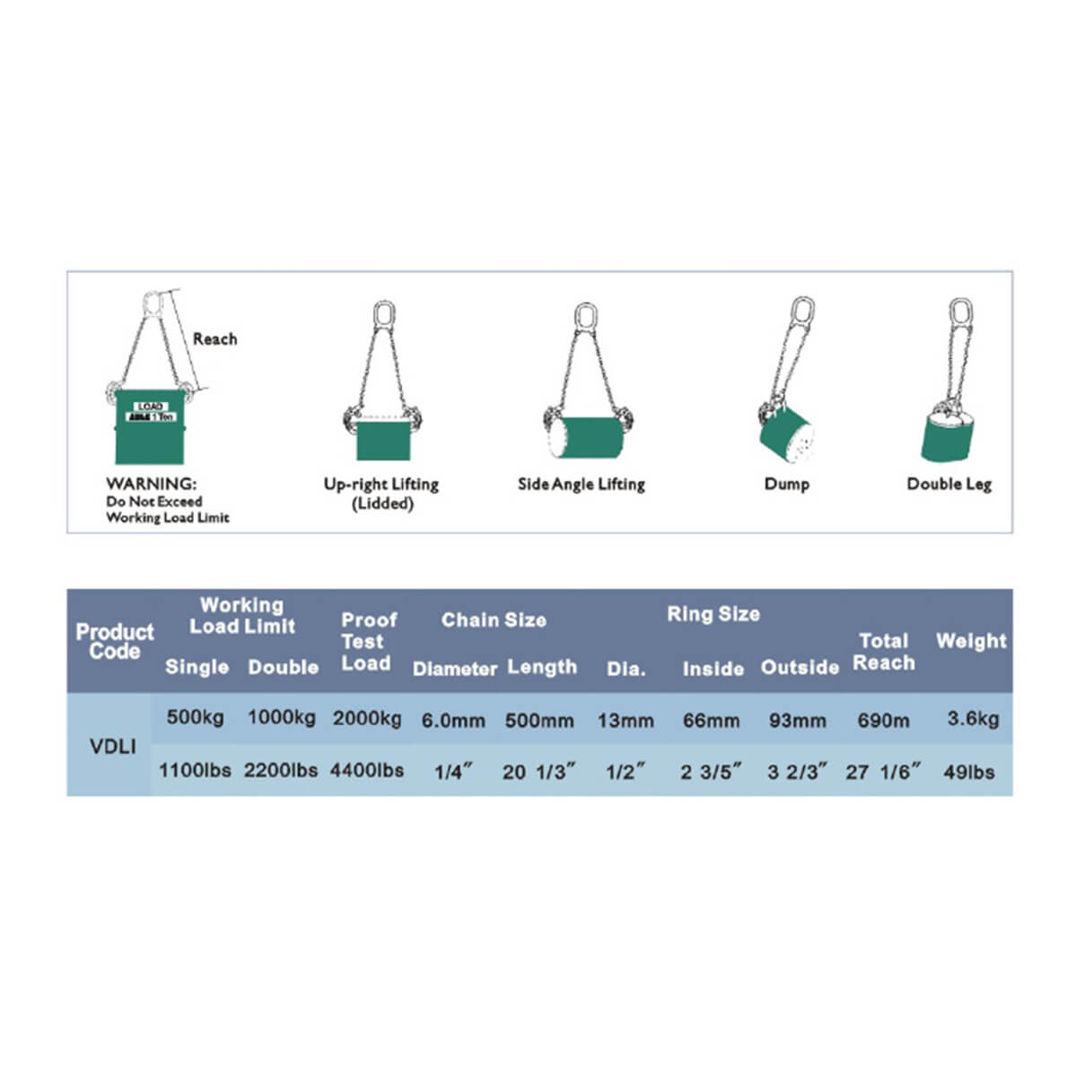 1000kg Drum Lifter 0.5m Leg