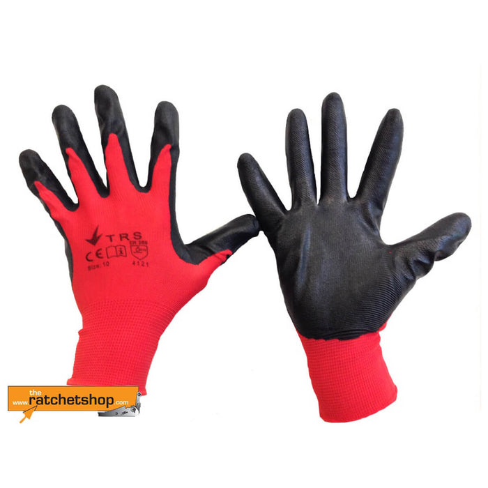 TRS Red and Black Nitrile Work Gloves – Box of 240 Pairs