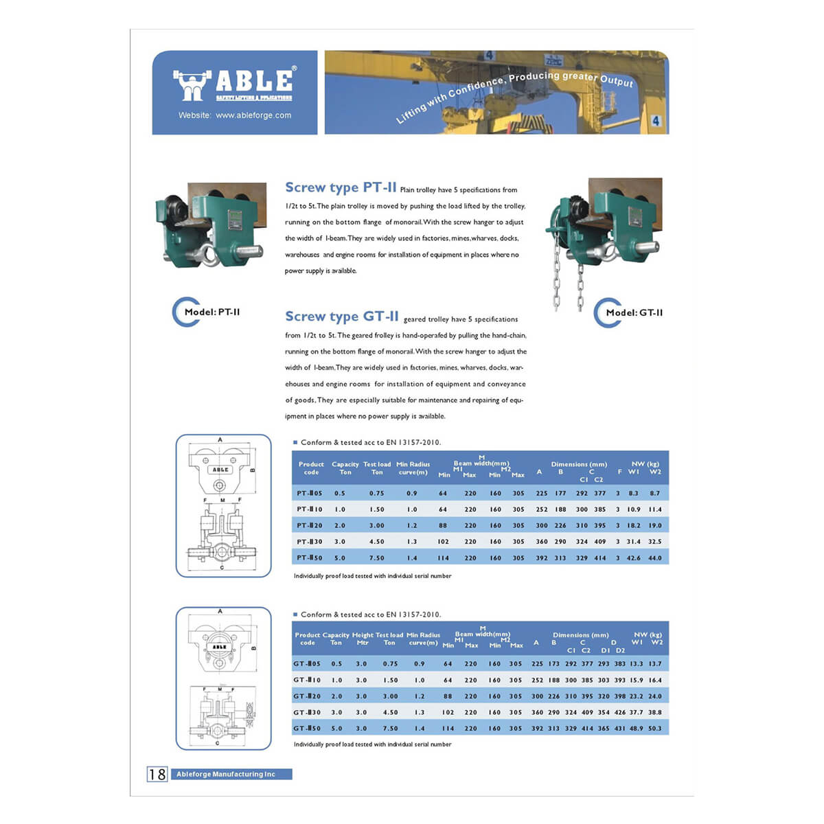 500kg Plain Girder Trolley