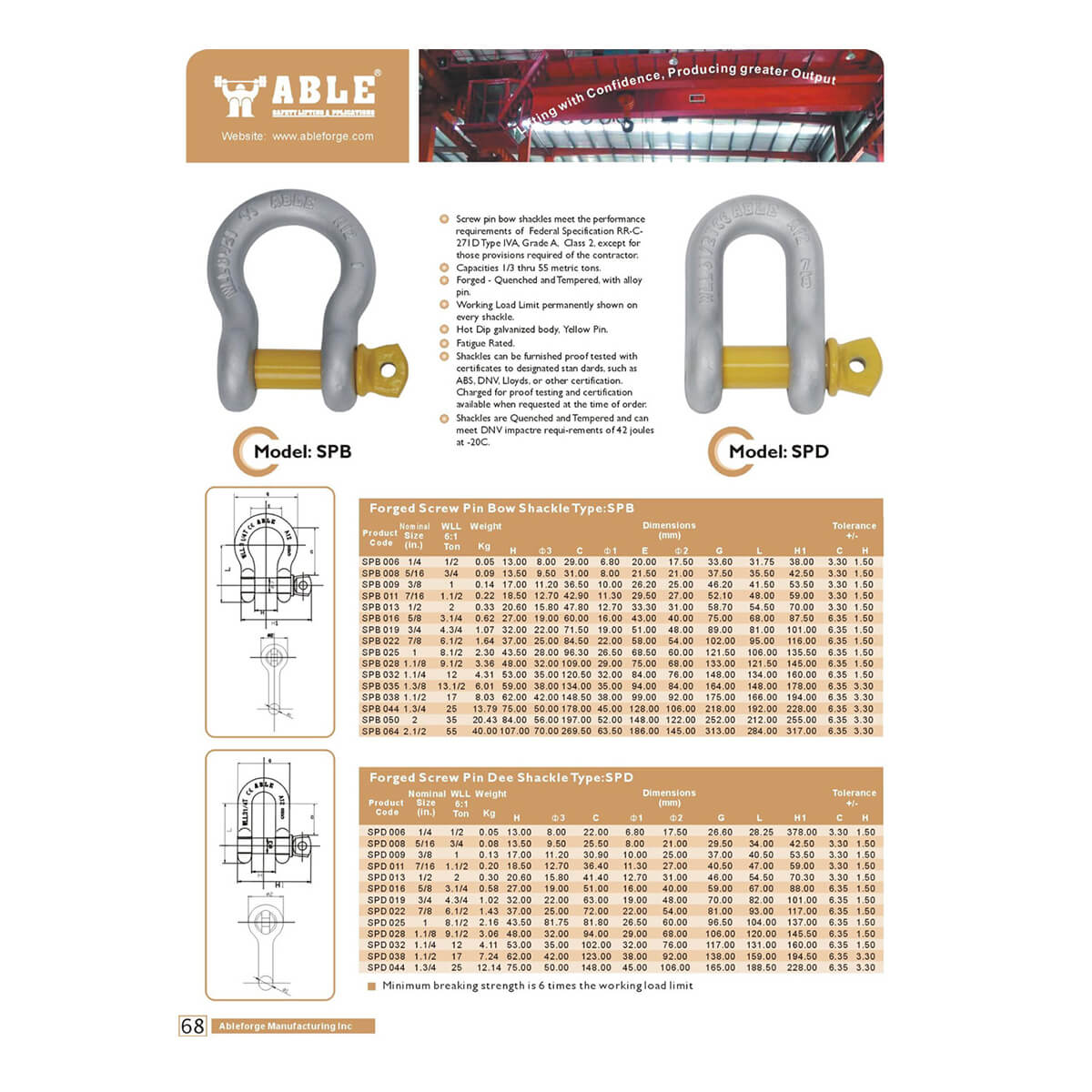 2T 1/2in Screw Pin Bow Shackle