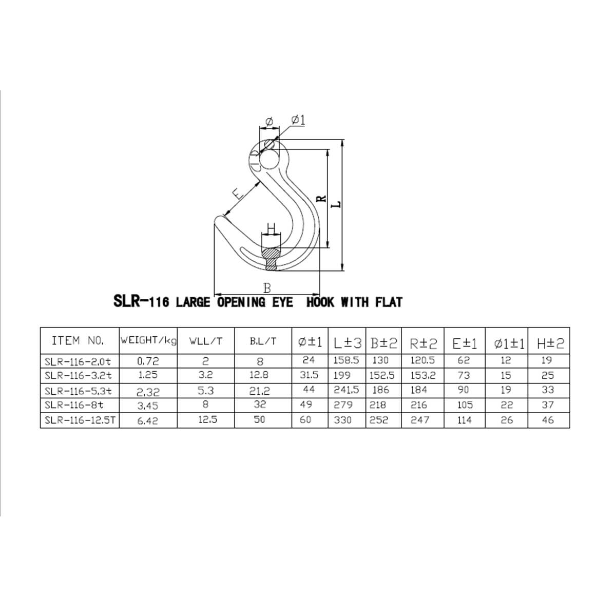 7/8mm Foundry Hook – Grade 80 Eye Hook with Large Opening