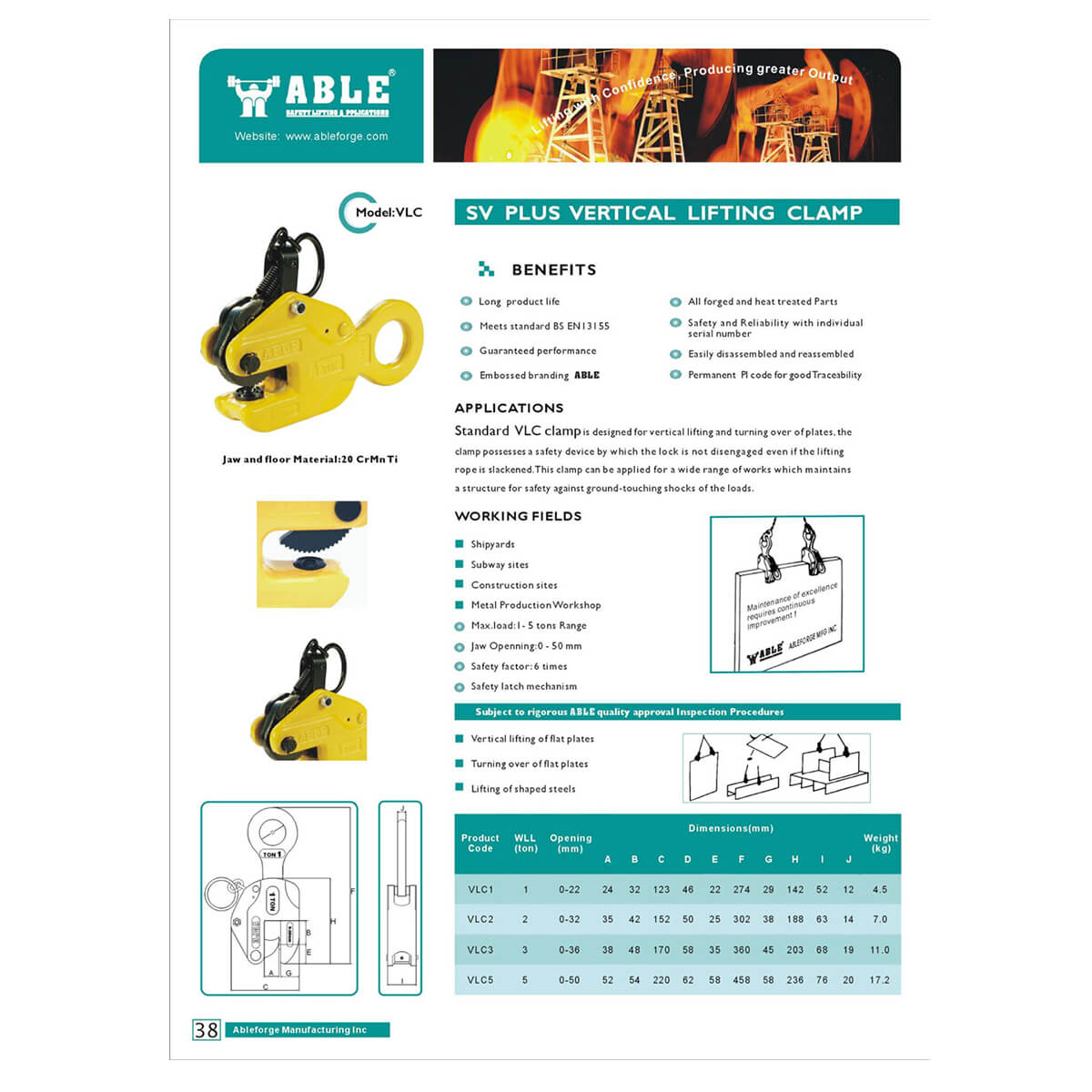 500kg Vertical Lifting Clamp